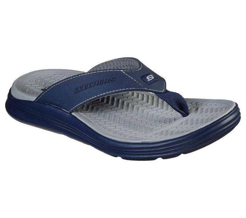 Skechers Herr Marinblå/Grå Flip Flop - Relaxed Fit: Sargo - Sunview - Sverige (DXHZQ-1078)